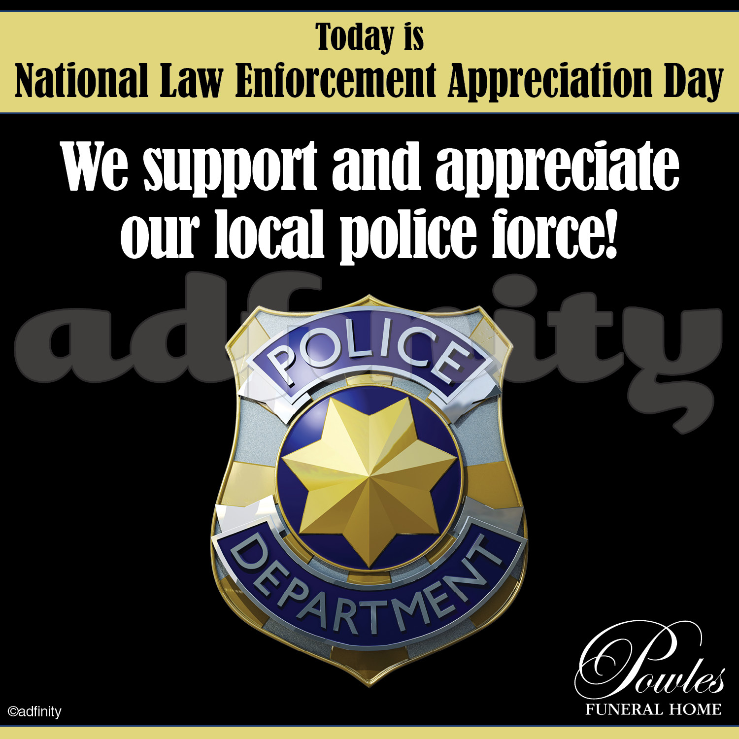 National Law Enforcement Appreciation Day. (Facebook) - Adfinity